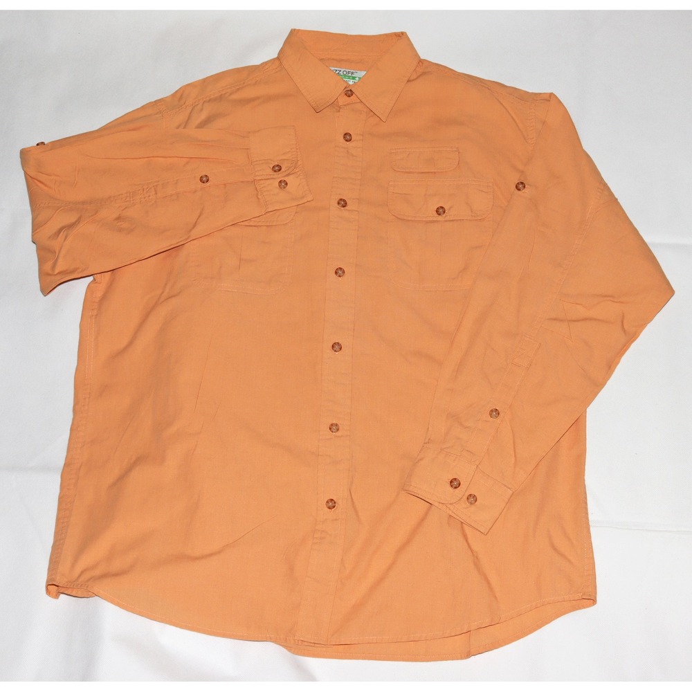 Orvis Buzz Off Men's Long Sleeve Button Front Shirt Size Large
